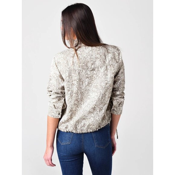Rails Womens Small Tennessee Sand Snakeskin Jacket Linen Lyocell Blend Zip Up - Picture 14 of 14
